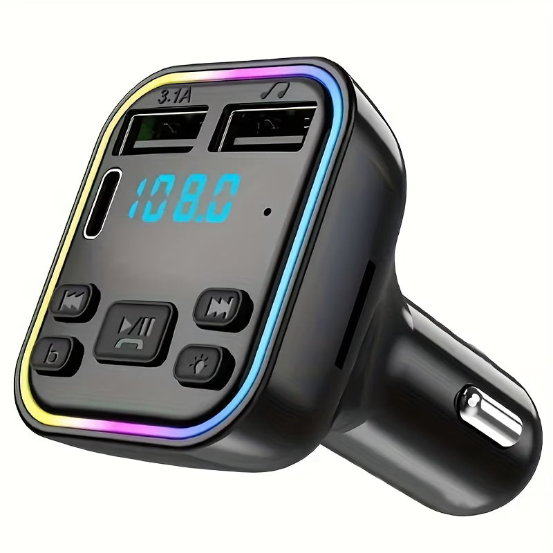 Bluetooth Car FM Transmitter – MP3 Player, Type-C + Dual USB Fast Charger, Hands-Free Calling za Auto Kvalitetno