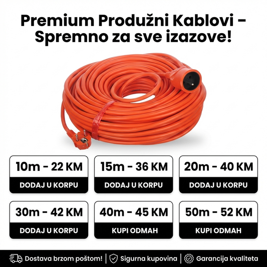 🟡NJEMAČKO  PRODUŽNO KABLO 3x2.5  SA "ŠUKO" UTIKAČEM"🟡 Kvalitetno