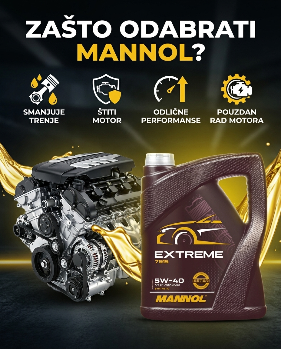MANNOL 5W-40 5L – Motorno Ulje za Benzin i Dizel Kvalitetno