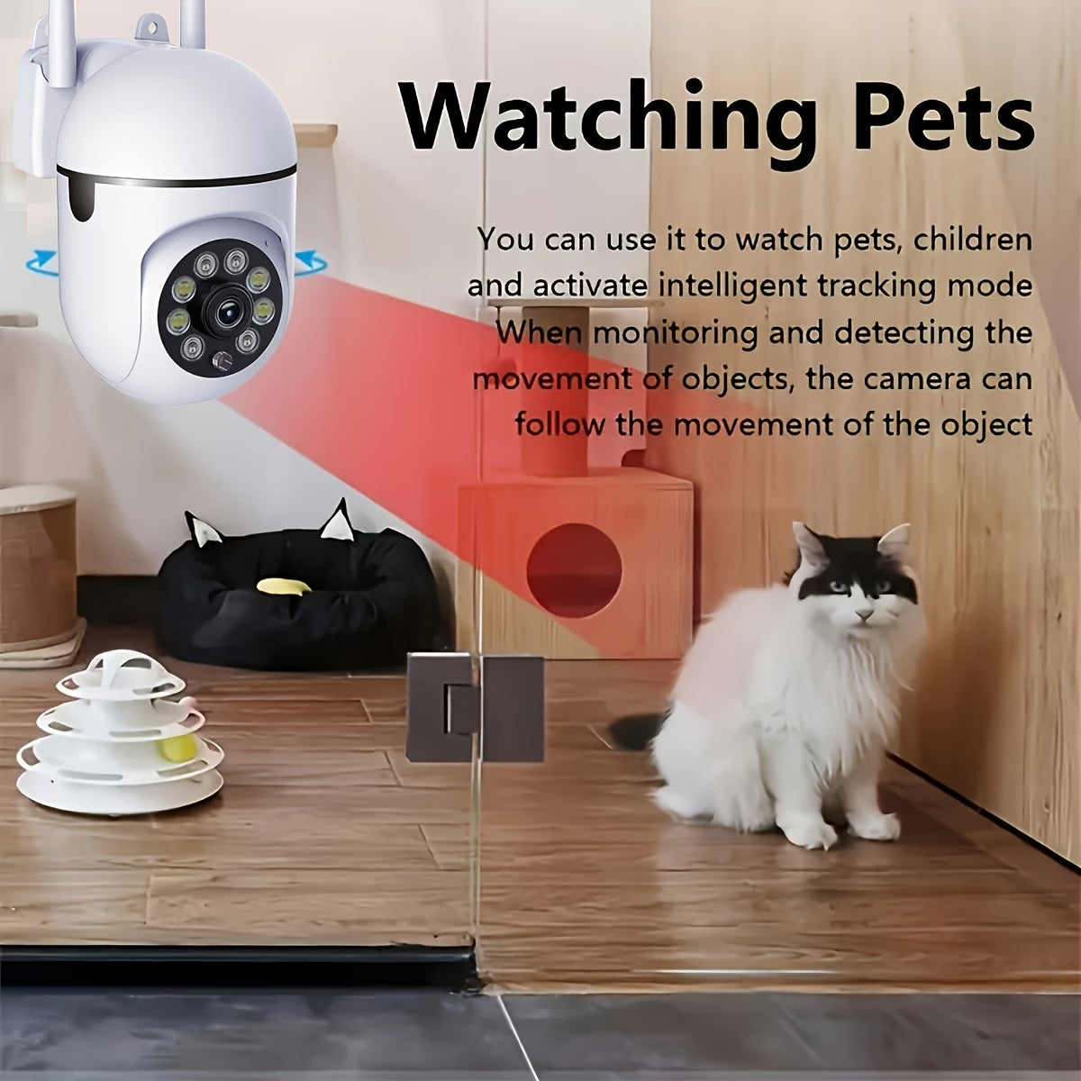 1080P HD WiFi Sigurnosna Kamera – Noćni Vid u Boji, Detekcija Pokreta, Dvosmjerna Komunikacija i Live Praćenje preko Mobitela Kvalitetno