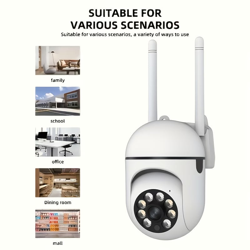 1080P HD WiFi Sigurnosna Kamera – Noćni Vid u Boji, Detekcija Pokreta, Dvosmjerna Komunikacija i Live Praćenje preko Mobitela Kvalitetno