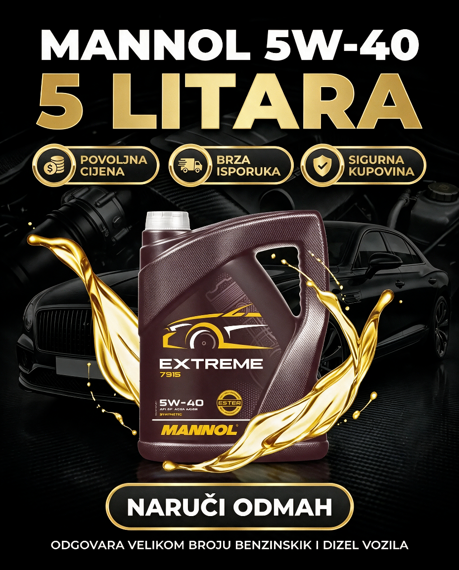 MANNOL 5W-40 5L – Motorno Ulje za Benzin i Dizel Kvalitetno