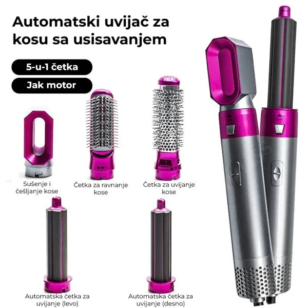 Air Styler - 5u1 Stajler sa nastavcima za oblikovanje kose Kvalitetno