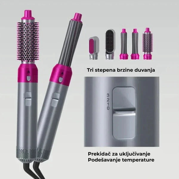 Air Styler - 5u1 Stajler sa nastavcima za oblikovanje kose Kvalitetno
