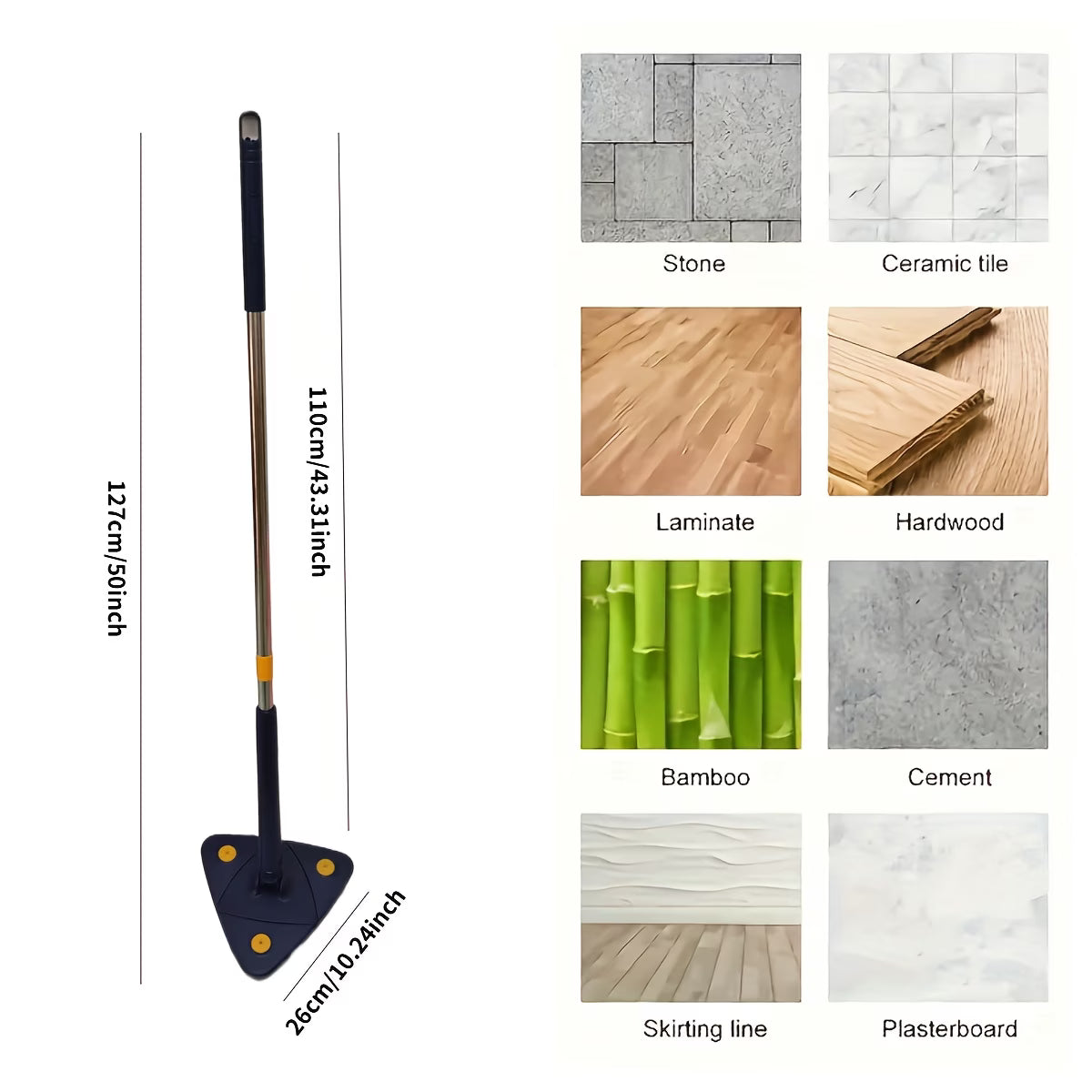 CleanSpin™ 360° Trokutasti Mop za Čišćenje Kvalitetno
