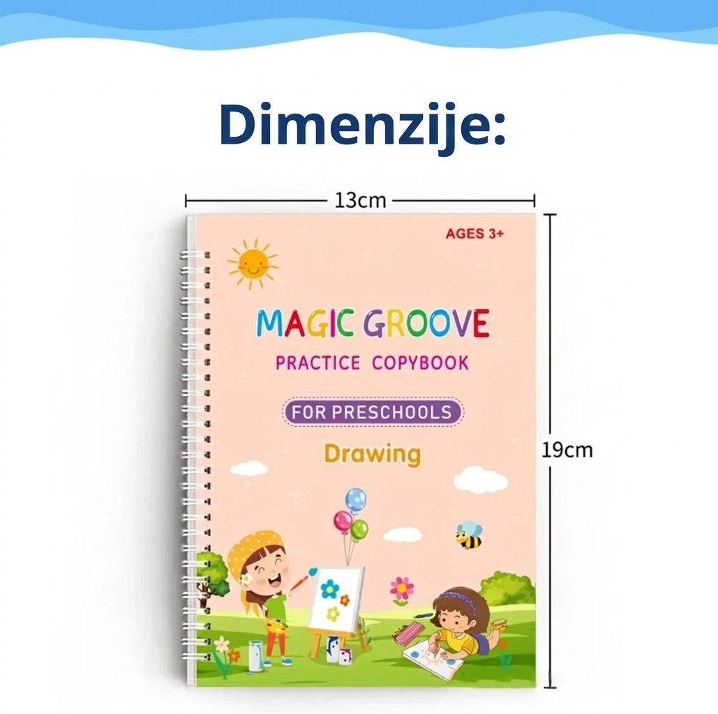 ✨ Magične Vežbanke za Djecu – 4u1 Set za Učenje Pisanja, Brojeva i Crtanja Kvalitetno