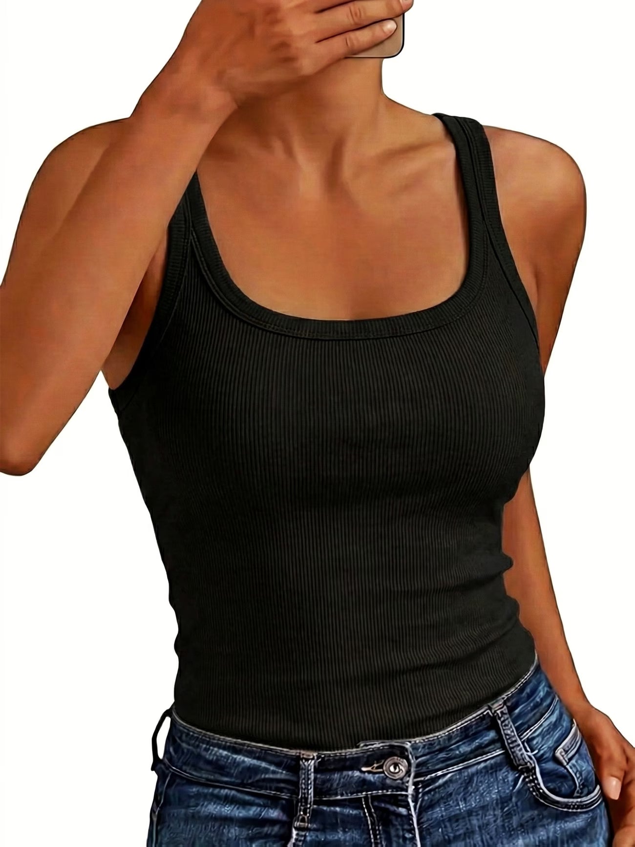 🔥 1+1 GRATIS ŽENSKE RIBBED TANK TOP MAJICE – 2 KOMADA U PAKOVANJU Kvalitetno